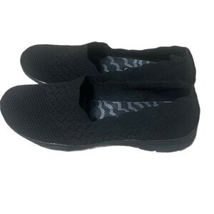 Skechers Black Knit Slip-On Shoes